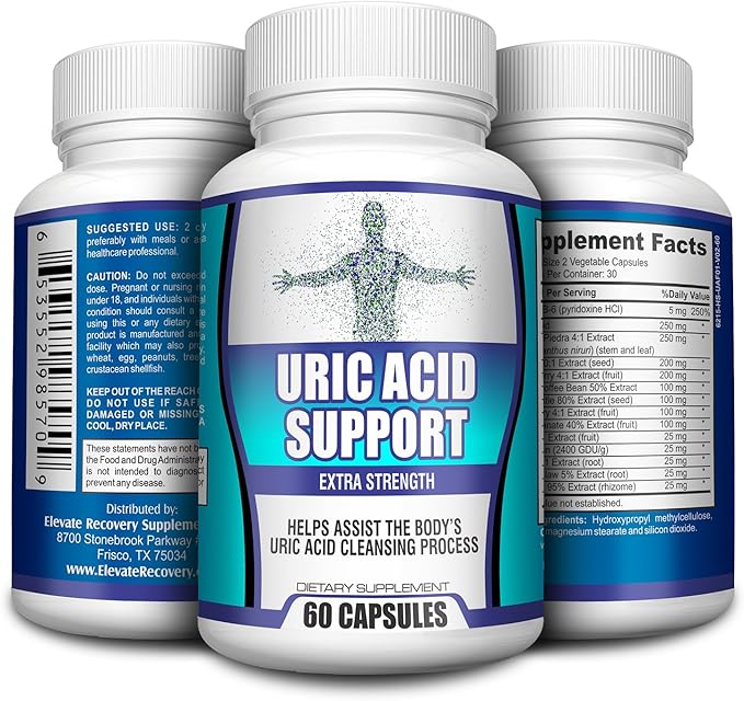 Uric Acid Cleanse Support Supplement (All-in-1) 14 Active 60 Capsules