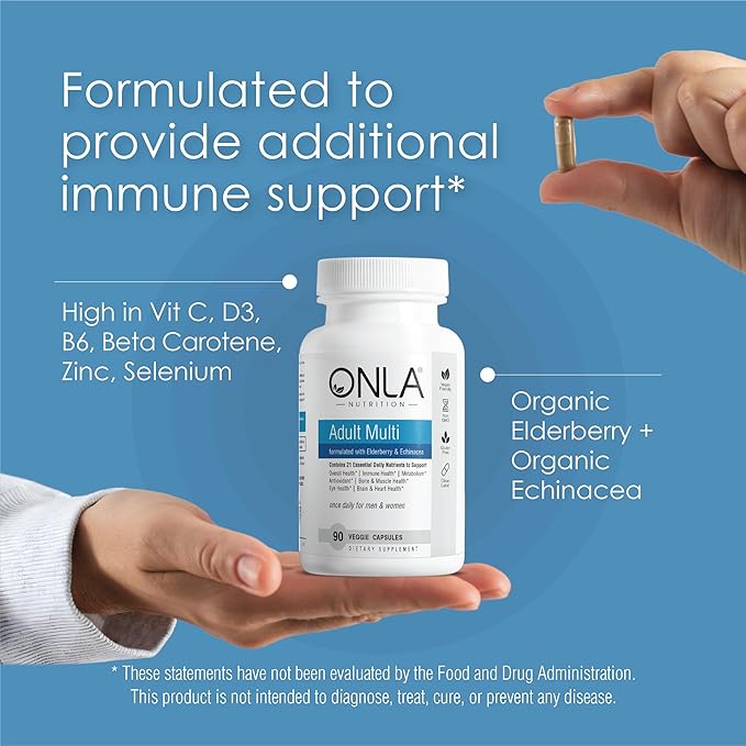 ONLA Elderberry Supplements for Women 80mg 20mg, Zinc, D3, & B6 - 3 Month