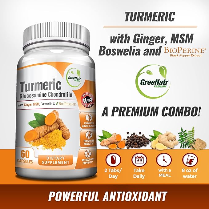 Turmeric Curcumin with Black Pepper 60 Capsules (1 Bottle)