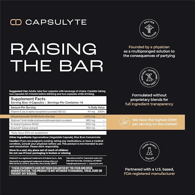 Pregame | Prevent Feeling Awful After Drinking | Alcohol Aid and Liver Health | with Dihydromyricetin DHM, N-Acetyl Cysteine NAC, Milk Thistle | Box of 14 Packets (56 Capsules)