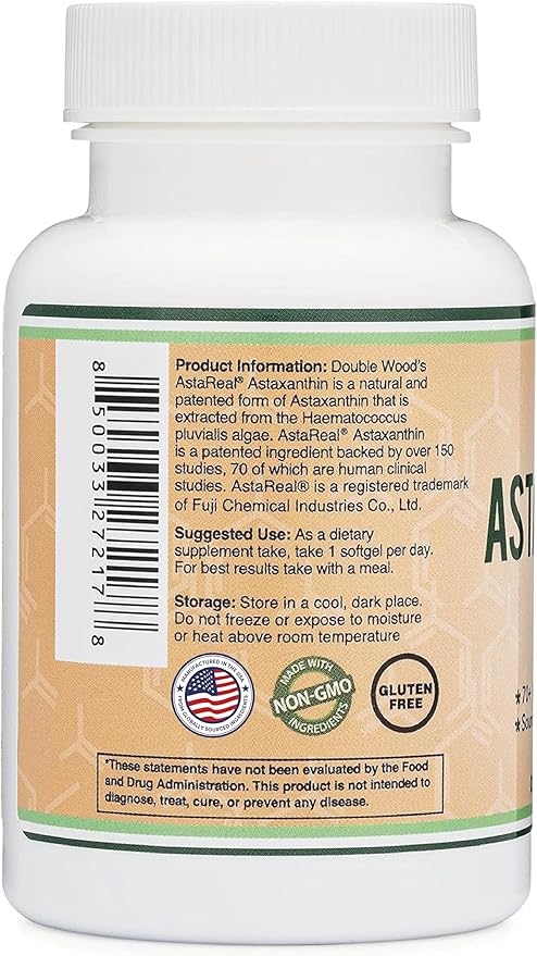 Astaxanthin 12mg Max Strength (AstaReal: Natural 70+ Human