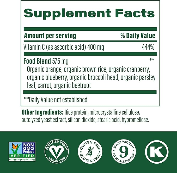 MegaFood Ultra C 400 mg 90 Tablets, 90 Servings
