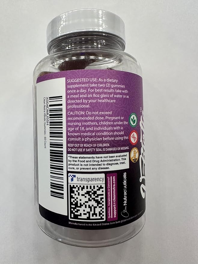 Clean Nutraceuticals Vaginal Probiotics for Women Gummies with Cranberry, Uva Ursi, Horsetail, D-Mannose, Prebiotics & Digestive Enzymes, Vaginal Health Supplement for pH Balance Flora Odor VBiotic