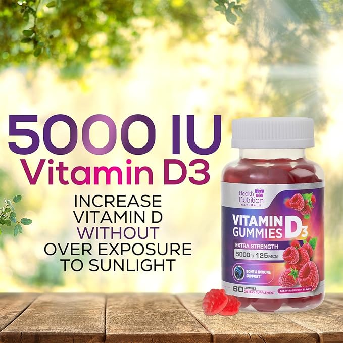 Vitamin D3 Gummies Extra Strength 5000 (125 mcg) 60 Gummies