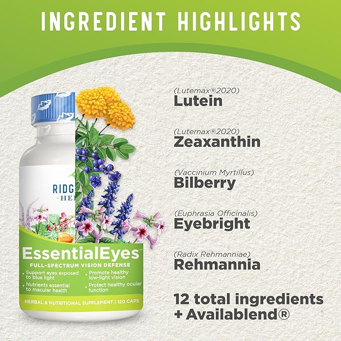 Ridgecrest Herbals EssentialEyes, Natural Eye Vitamin (120 Vegan 30 Serv)