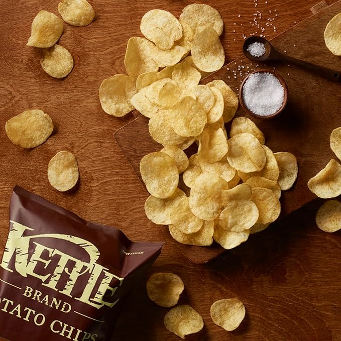 Kettle Brand Potato Chips, Sea Salt Kettle Chips, Snack Bag, 2 Oz (Pack of 6)
