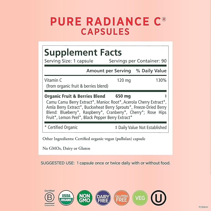 PURE SYNERGY Pure Radiance C 100% Natural, (90 Capsules)