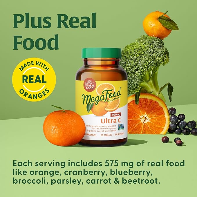 MegaFood Ultra C 400 mg 90 Tablets, 90 Servings