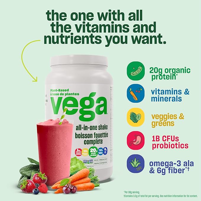 Vega One All-In-One Nutritional Shake Chocolate (19 Servings) 30.9 Ounce 1)