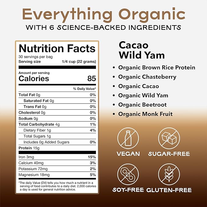 Organic & Vegan Protein Powder 6 Science-Backed