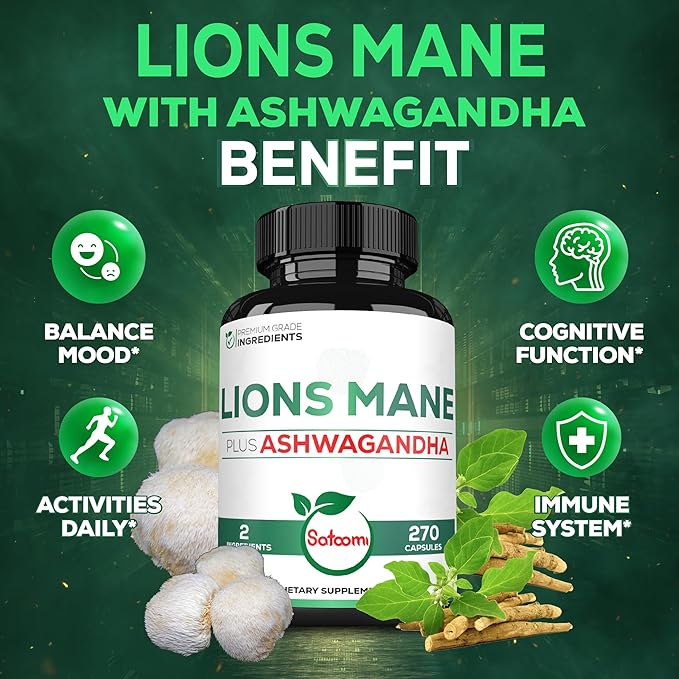 Satoomi Lions Mane Supplement Capsules 270 Capsules