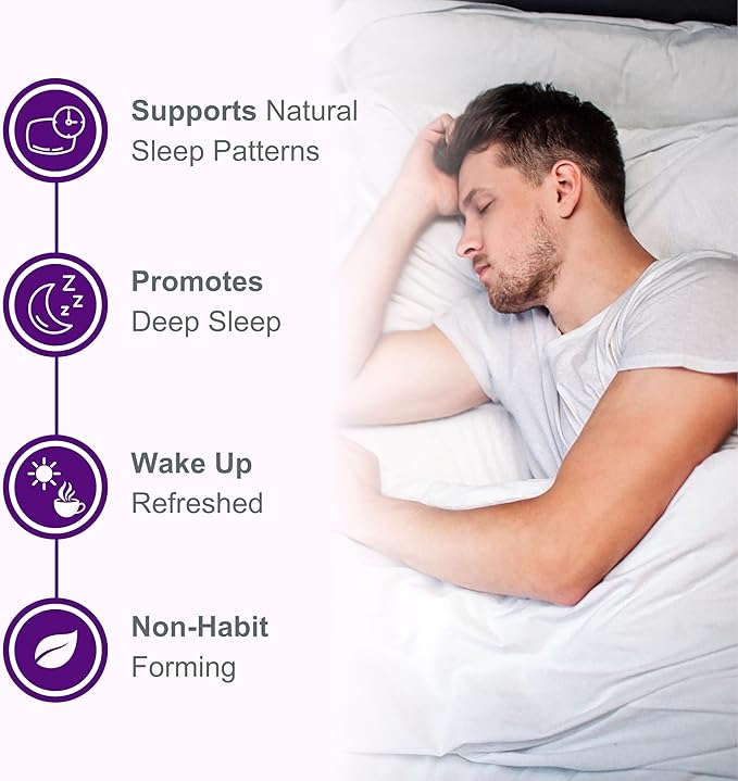 Life Happns Do Not Disturb Sleep Aid for Adults Natural Supplement with L-Theanine, Magnesium, Passion Flower & Evodia Fruit for Restorative Sleep Melatonin-Free, Non Habit-Forming, 60 Capsules