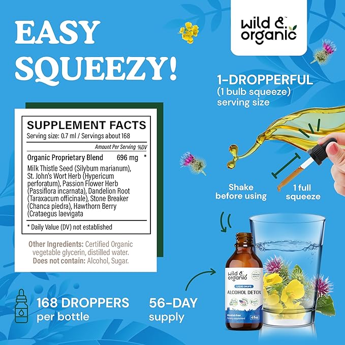 Wild & Organic Alcohol Detox Cleanse Drops 4 oz