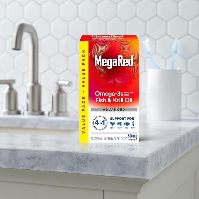 MegaRed Omega 3 Fish Oil & (80 Count 3 Fatty