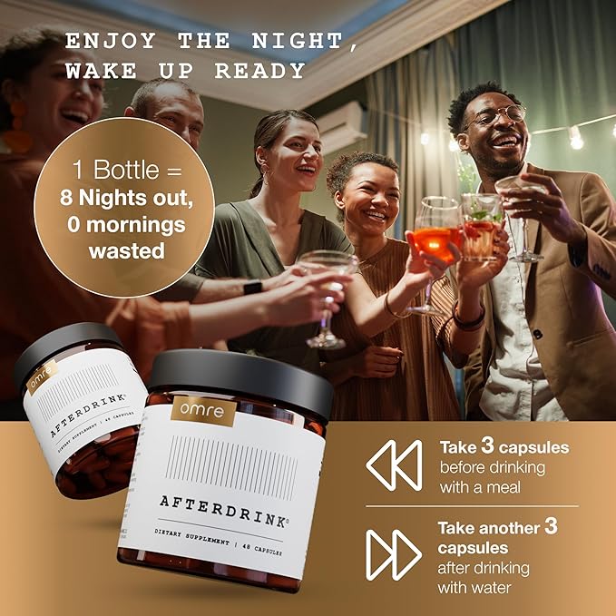 AfterDrink (New Look - Same Formula) | Restore Pills with Milk Thistle, Dihydromyricetin DHM, Vitamin B, Ginger & Other Herbal Extracts, Made in USA (144)