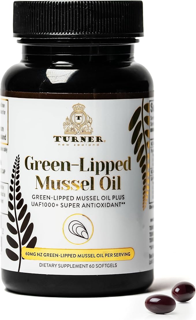 TURNER Omega-3 New Zealand Green Lipped 53x Higher UAF1000+ Super 1 Bottle, 60 Softgels