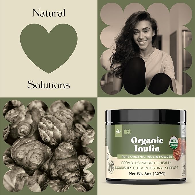 Pure Organic Inulin Powder Fiber Supplement 8oz Digestion