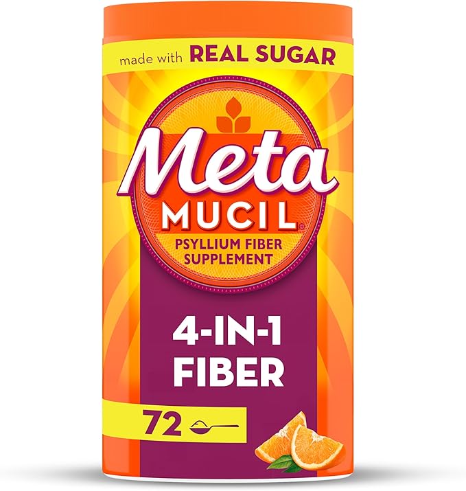 Metamucil Fiber, 4-in-1 Psyllium Fiber Supplement 72 Servings 1.9 Pound 1)