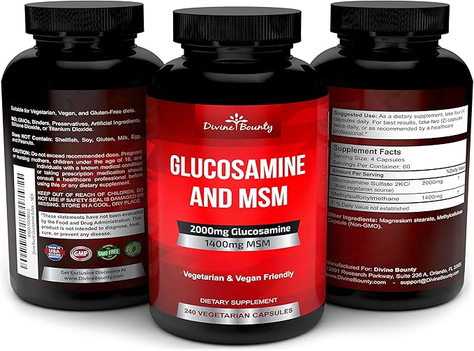 Divine Bounty Glucosamine Sulfate Supplement (2000mg 240 Small