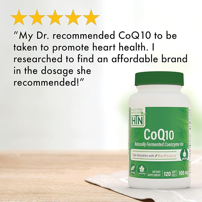 Health Thru Nutrition CoQ-10 100mg 120 Softgels Q10 | 3rd Party