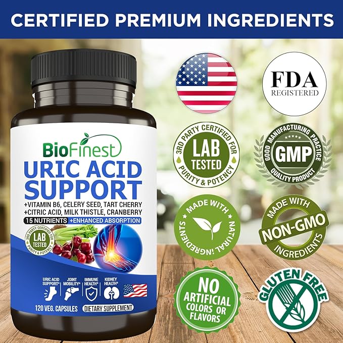 Uric Acid Support Supplement 15 Nutrients (120s)