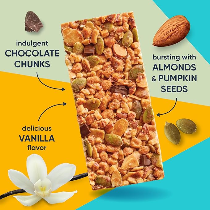 Ratio Crunchy Protein Bar, Vanilla Almond With Chocolate, 11g Protein, Keto Friendly, 5.8 oz (4 Bars)