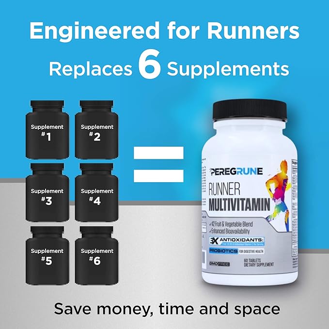 Runner Multivitamin, Omega-3 Fish Oil, Joint Supplement (1 Month - 60 Tablets, 60 Softgels, 90 Capsules)