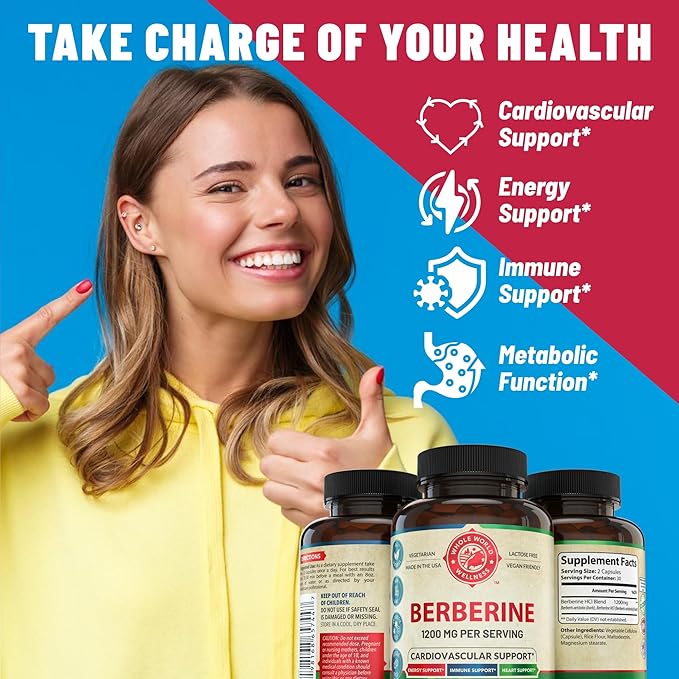 Berberine Supplement - Premium Berberine 1200mg 60 Berberine