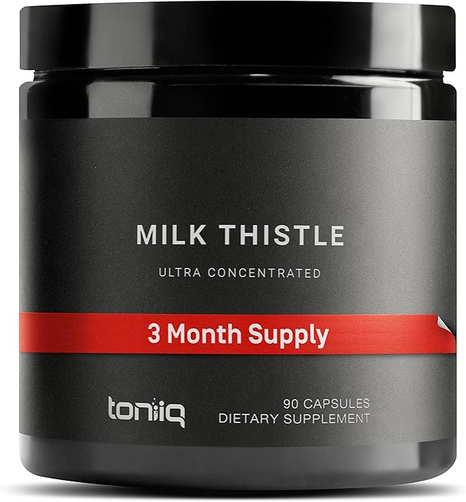 Toniiq 25,000mg 50x Concentrated Milk Thistle Extract 500mg Per 80% Silymarin 90 Vegetarian