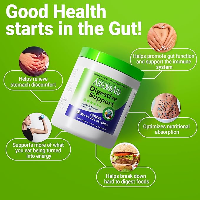 AbsorbAid Digestive Enzymes 300 grams, Proven 71%