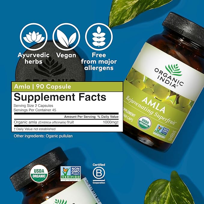 ORGANIC INDIA Amla Capsules Organic 90 Capsules