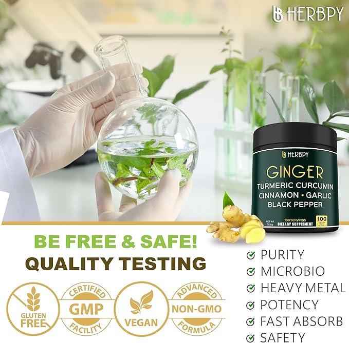 5in1 Ginger Supplement 7550mg with Ceylon 100 Vegan