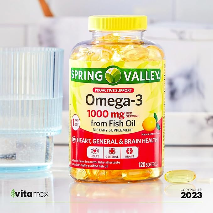Spring Valley Omega-3 from Fish Oil 1000 mg, 120 Count (2 Items)