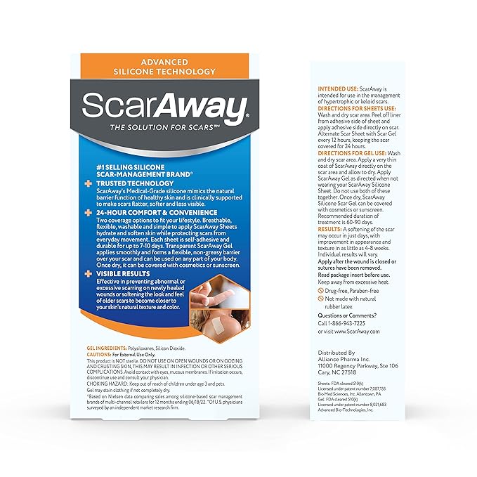 ScarAway Complete Scar Treatment Kit, Clinically (2) Tan (1.5" x 3") and (0.35 Oz),