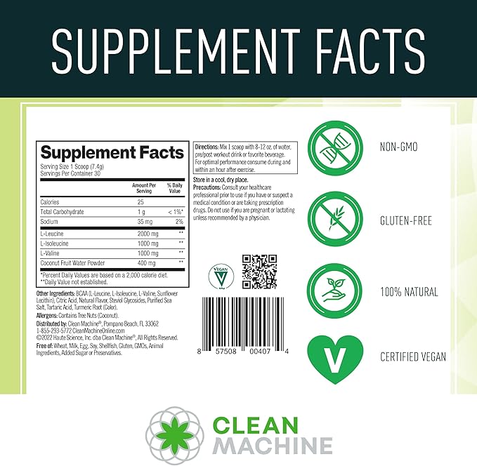 Clean BCAA - 2:1:1 Food Sourced 30 Servings
