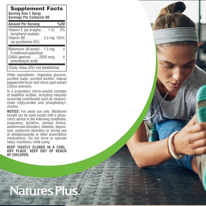 Natures Plus Melatonin Lipoceutical Spray 1.5 mg, 2 fl B6 and 80 Servings