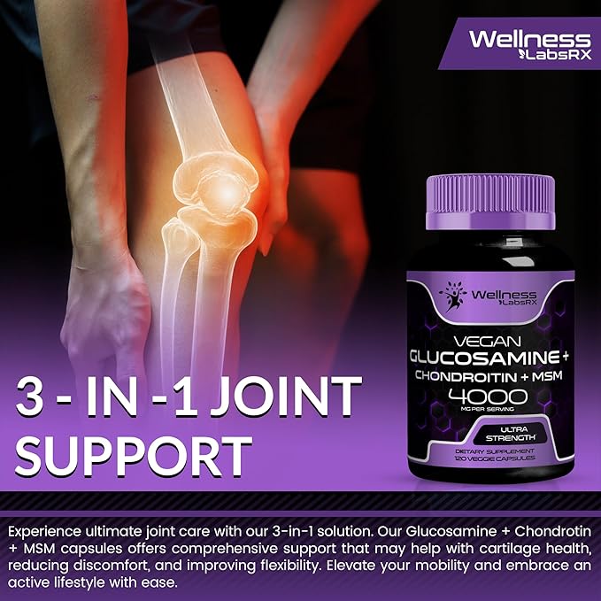Glucosamine Chondroitin MSM Capsules, Supports Healthy 120 Count 2 Packs