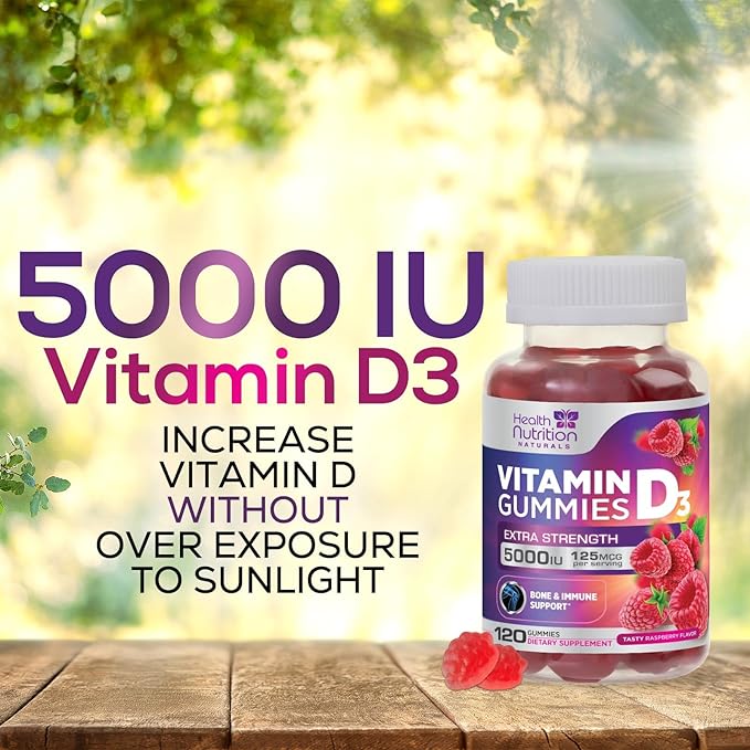 Vitamin D3 Gummies Extra Strength 5000 (125 mcg) 120 Gummies