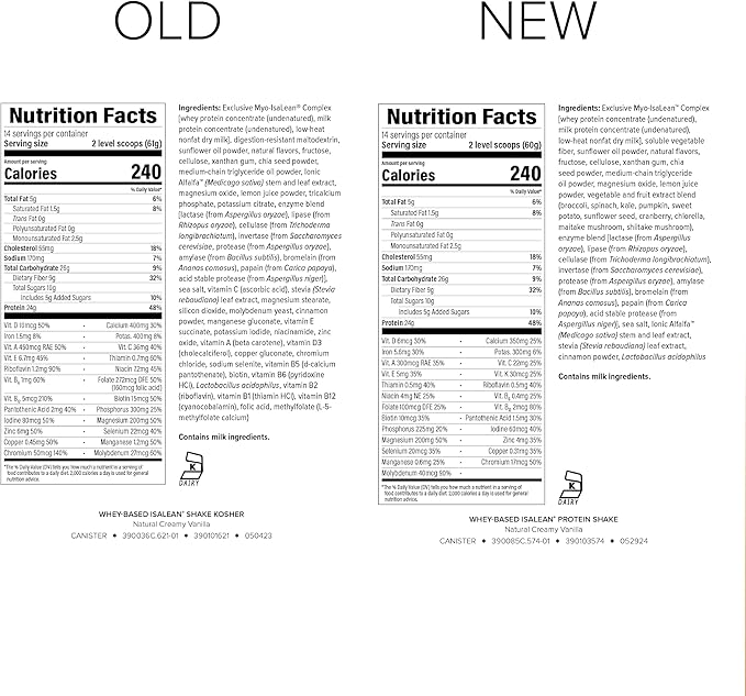 IsaLean Protein Shake - Complete Superfood Meal Replacement for Maintaining Healthy Weight and Lean Muscle Growth with 24 Vitamins and Minerals - 27.2 oz - 14 Meal Canister (Natural Creamy Vanilla) - Canister