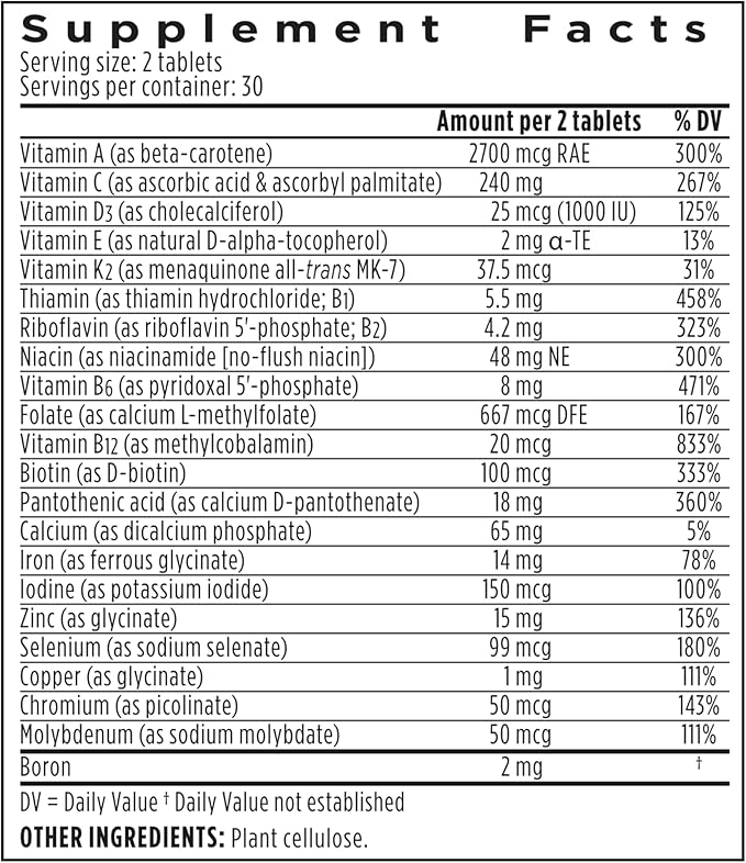 Igennus Methylated Women's Multivitamin, Methylated Folate for MTHFR, Clean Label & Sustained Release, with Iron, Non-GMO, Halal, 60 Vegan Tablets
