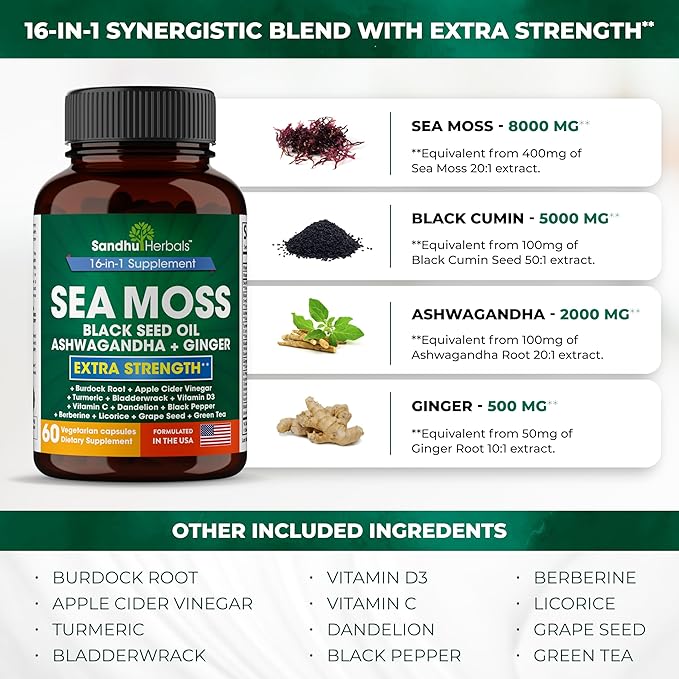 Sea Moss Capsules with Black Seed 60 Pills