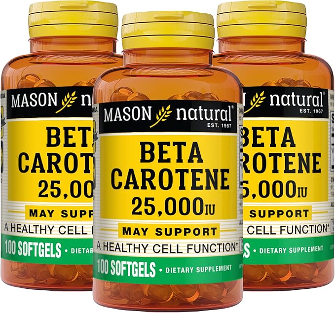 MASON NATURAL Vitamin A Beta Carotene 25,000 IU 100 Softgels 3)