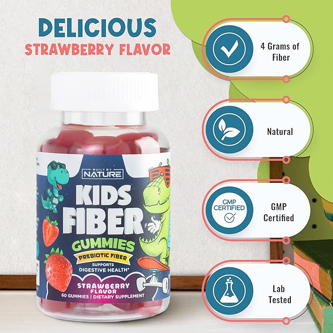 Kids Fiber Gummies, Daily Chicory Root 60 Gummies