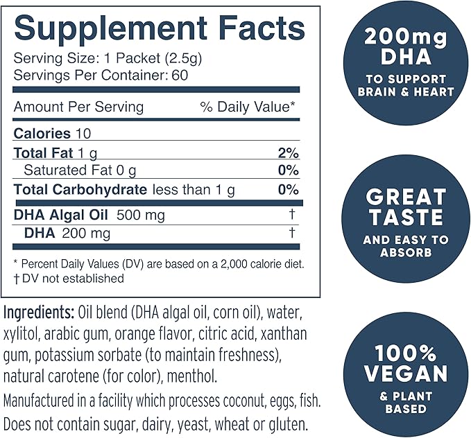 Coromega Vegan DHA, Plant-Based Omega-3 Algal 60 Ct