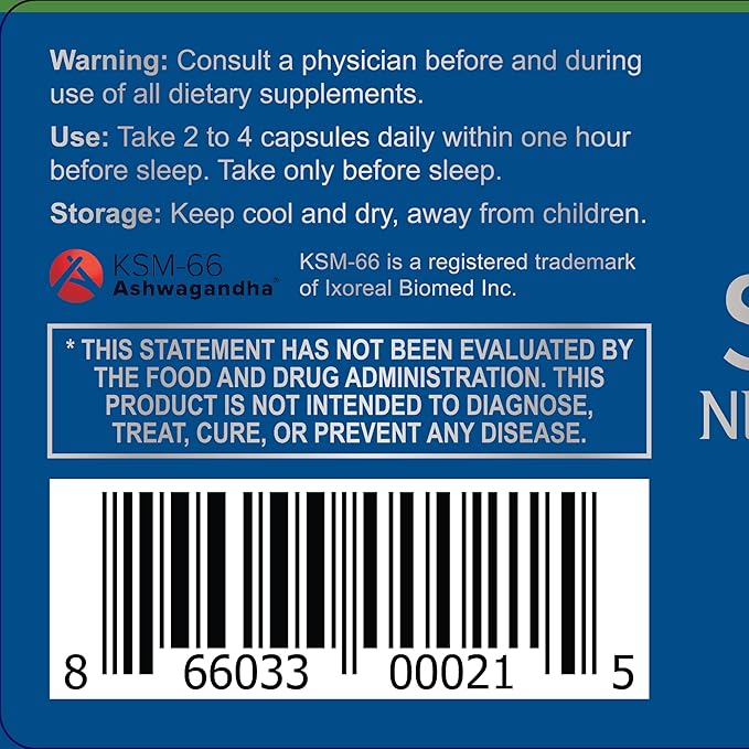 Thrivous Serenity - Natural Sleep Aid 5mg Melatonin 200mg L-Theanine 30 High 60 Capsules