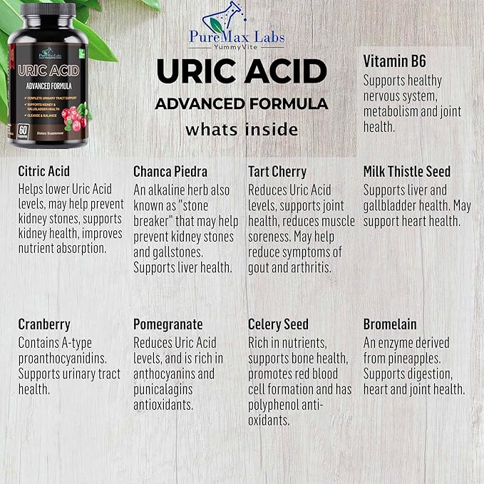 Uric Acid Advanced Formula – Kidney, 60 Capsules