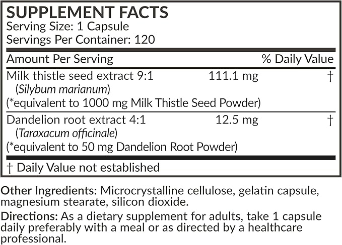 Futurebiotics Milk Thistle Silymarin Marianum & 120 Capsules