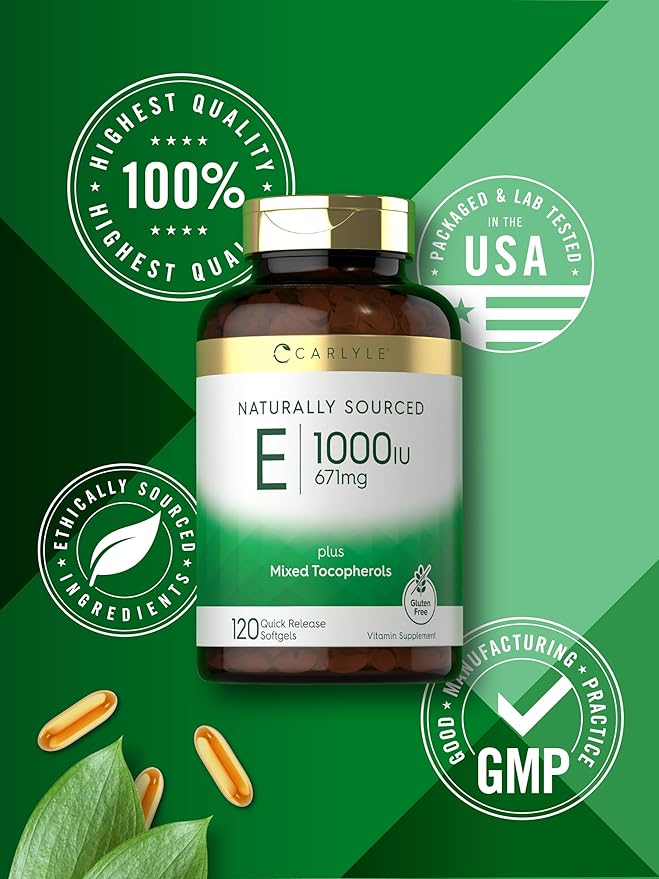 Carlyle Vitamin E Plus Mixed Tocopherols 1000 IU (671mg) | 120 Softgels