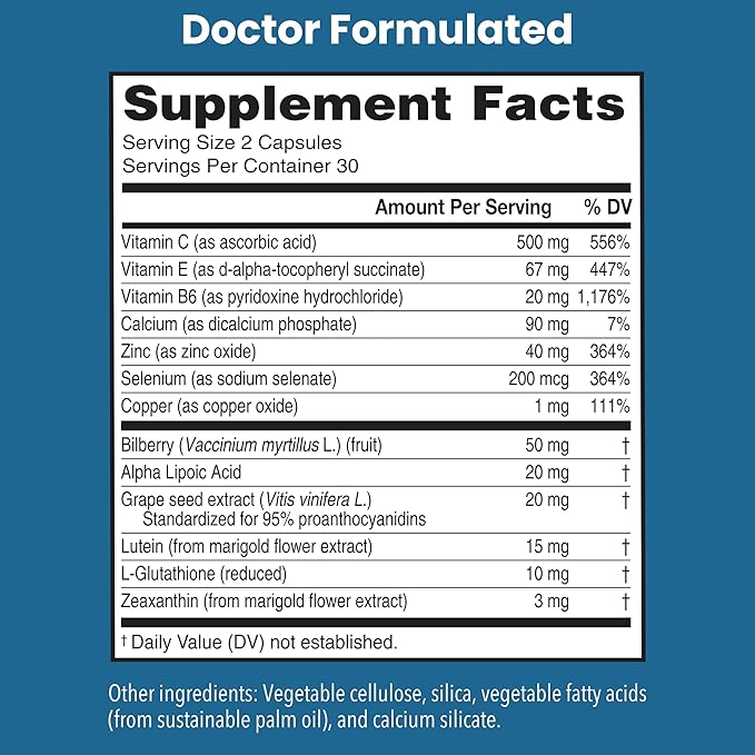 Macular Support with Lutein, Zeaxanthin Zinc (60 Vegetarian