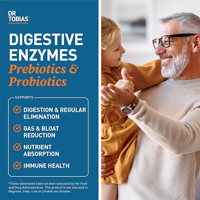 Dr. Tobias Digestive Enzymes with Probiotics, 120 Capsules 60 Servings (2 Daily)